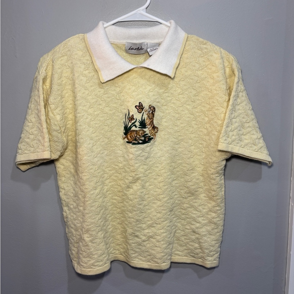 Vintage Le Moda Cat Collared Textured Grandmacore Cottagecore Small Cat Lady